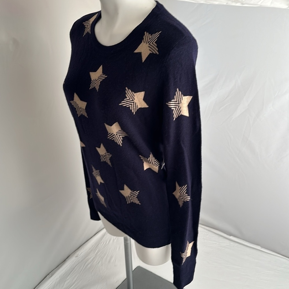 Equipment Shane crew neck Peacoat navy blue and ivory cashmere sweater - Picture 4 of 9